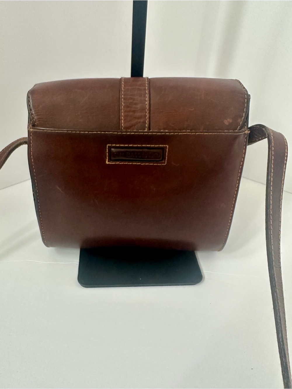 Vintage GH Bass Leather Crossbody Bag Brown  Distressed. Western/Cottagecore - Picture 3 of 10
